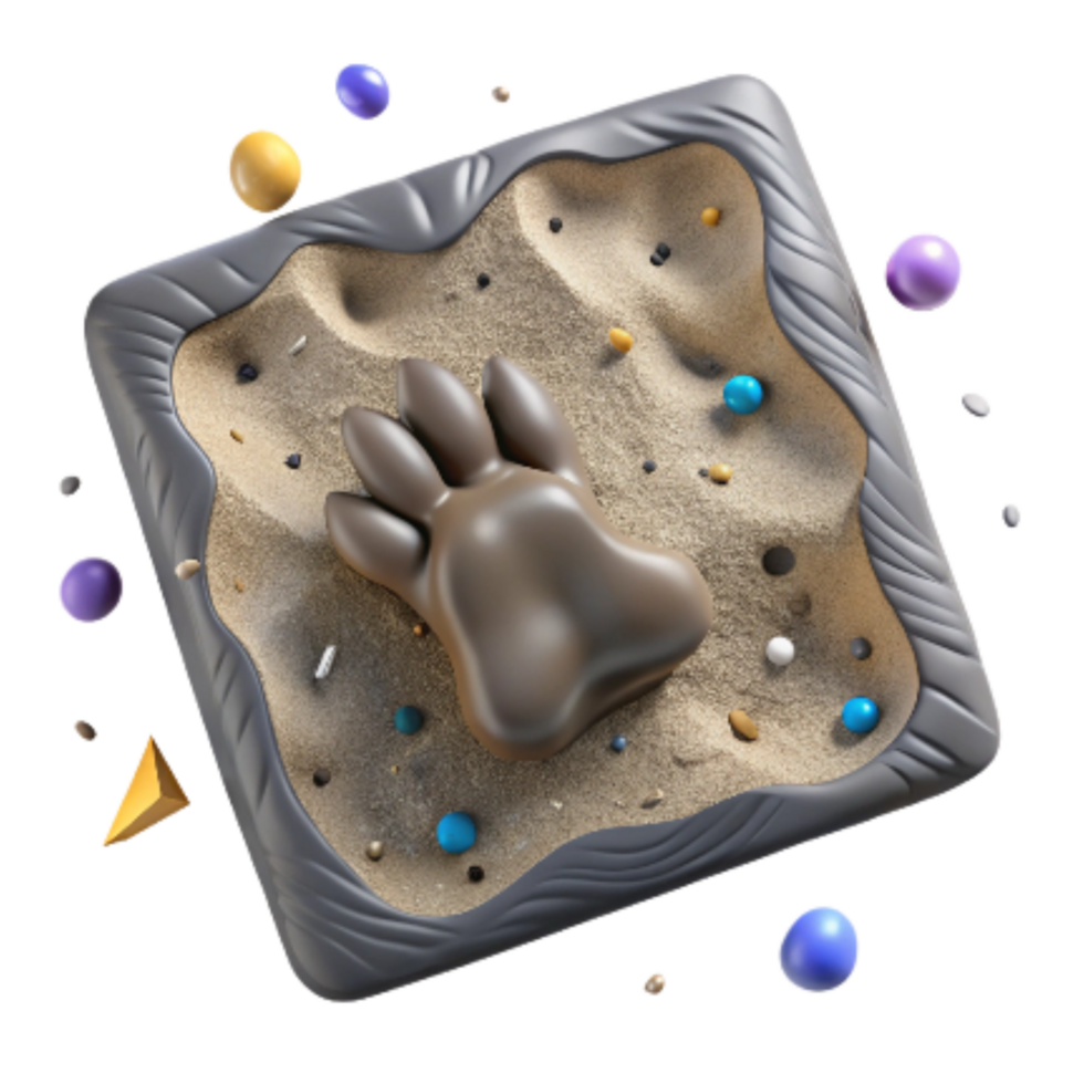 impressive abstract Bird Footprint in Mud Textured Surface Transparent Background authentic png
