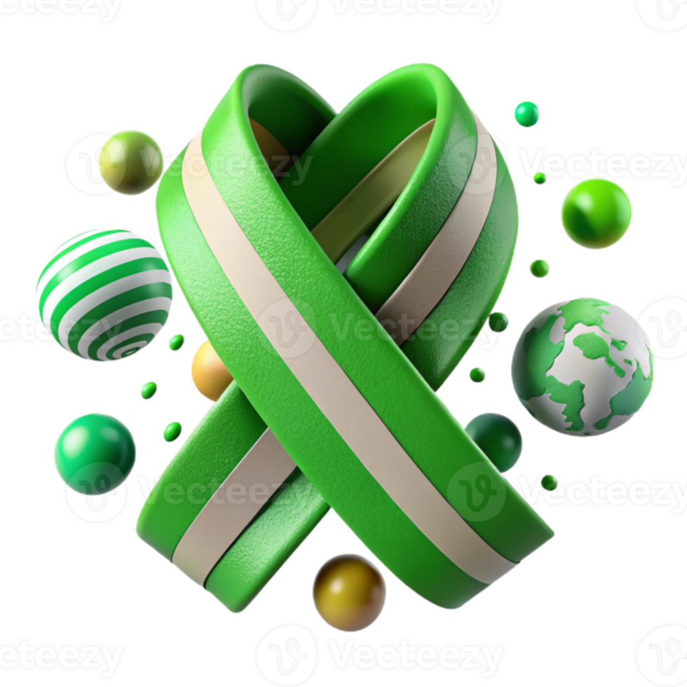 wonderful vintage Climate Change Awareness Ribbon Isolated Element genuine png