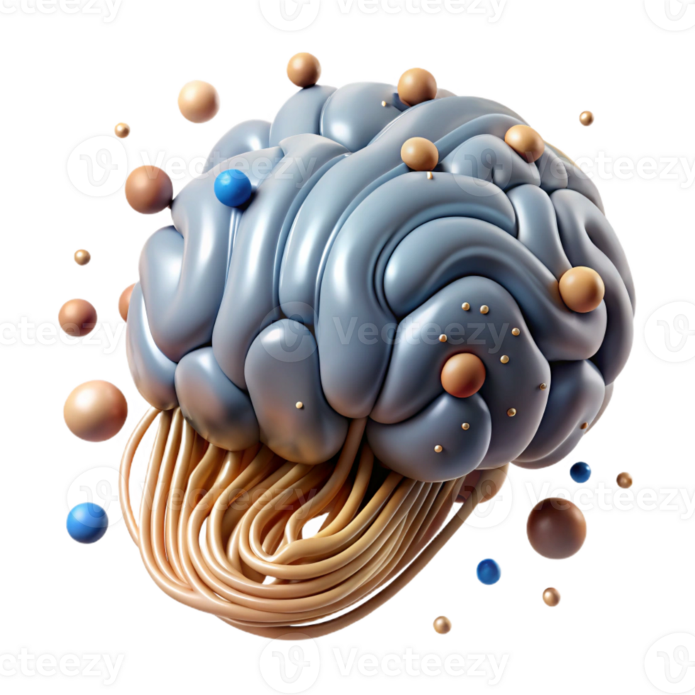 magnificent contemporary Binary Code Stream Flowing Around a Brain Cutout premium png