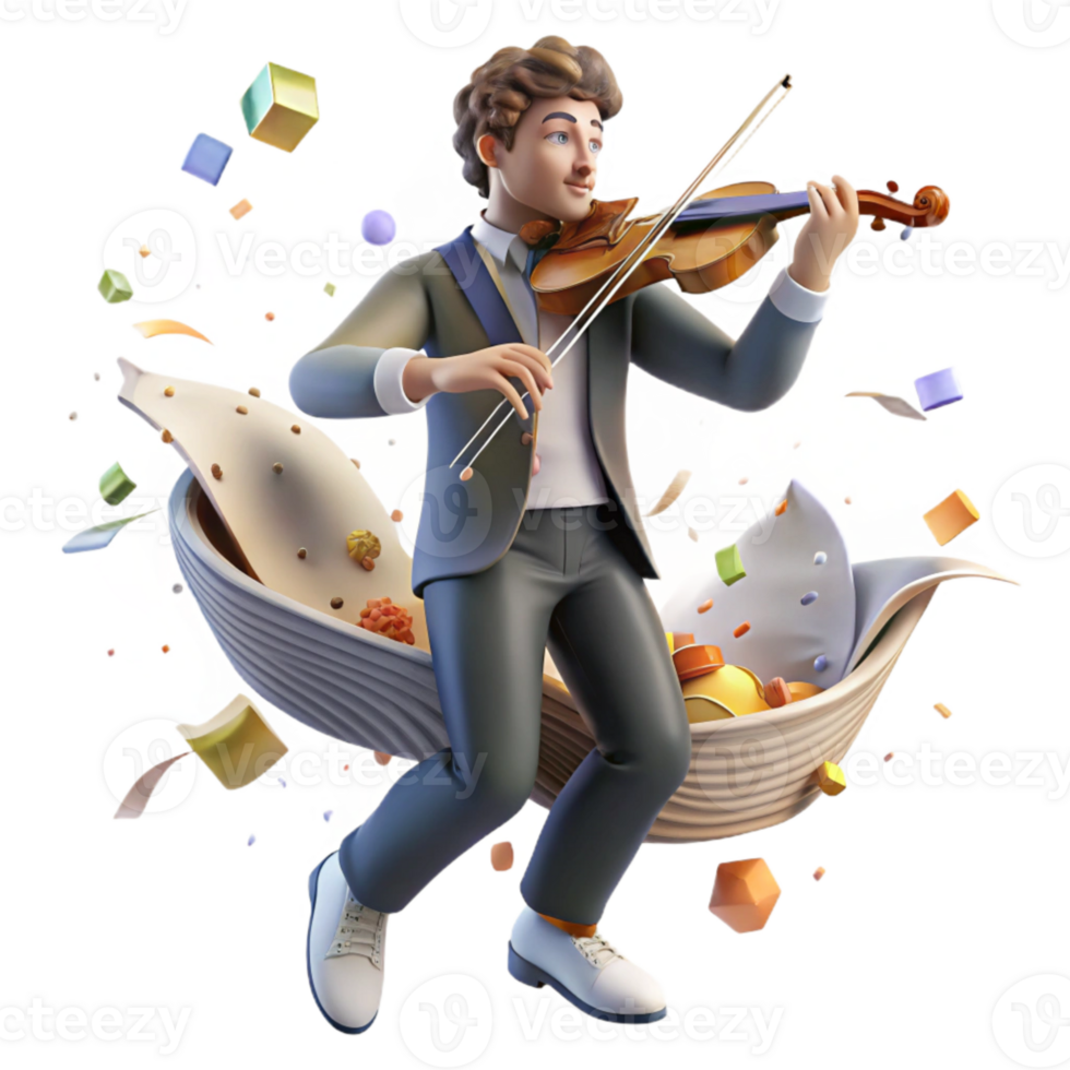 magnificent creative Classical Violinist Bow in Motion Cutout on Transparent Background original png