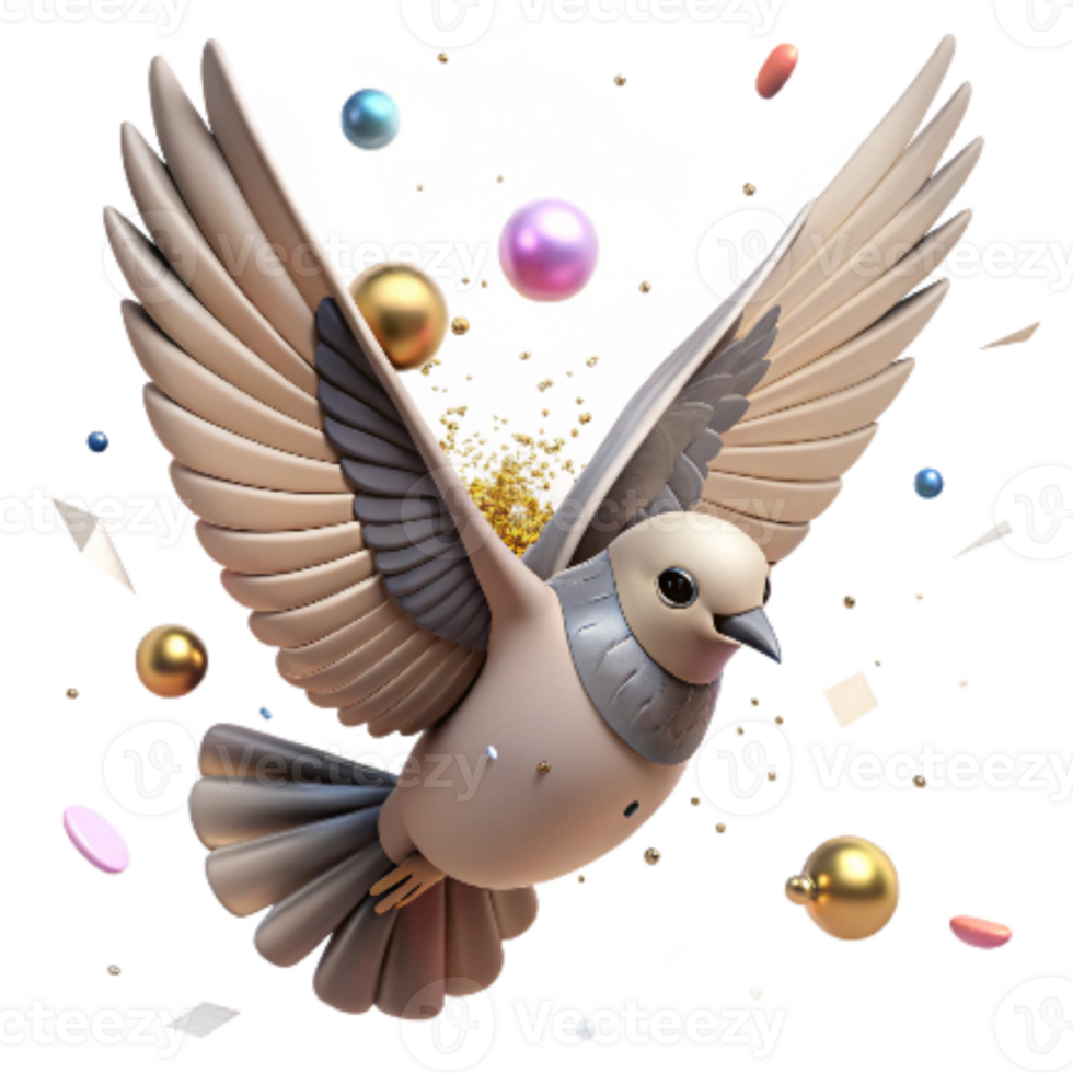 vibrant creative Bird Flying Overhead Wings Spread Cutout Top View authentic png