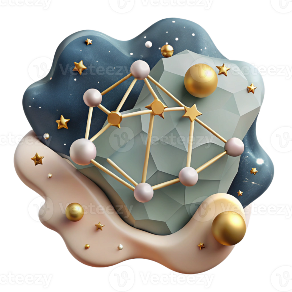 vibrant modern Constellation Diagram Cutout with Connecting Lines exclusive png