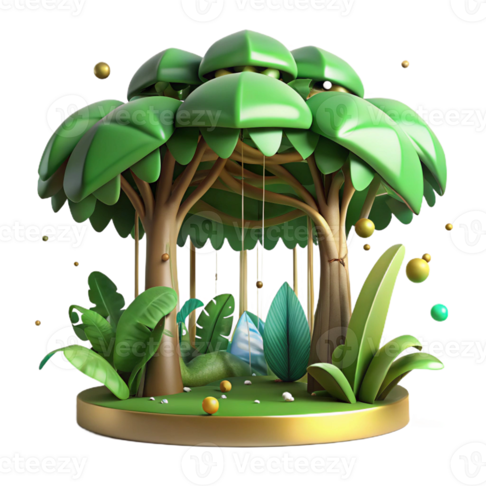 impressive rustic Blurred Rainforest Canopy Cutout with Green Hues professional png