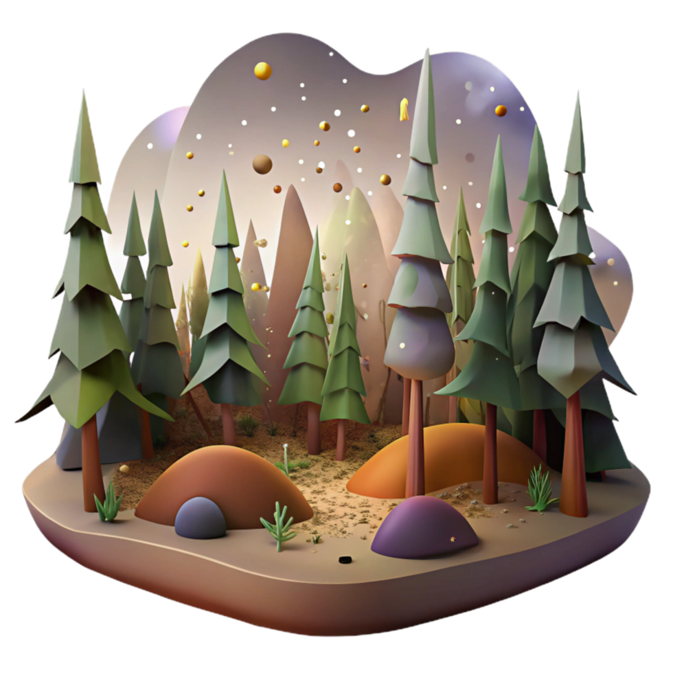 impressive creative Forest Silhouette Panorama View Transparent Element original png