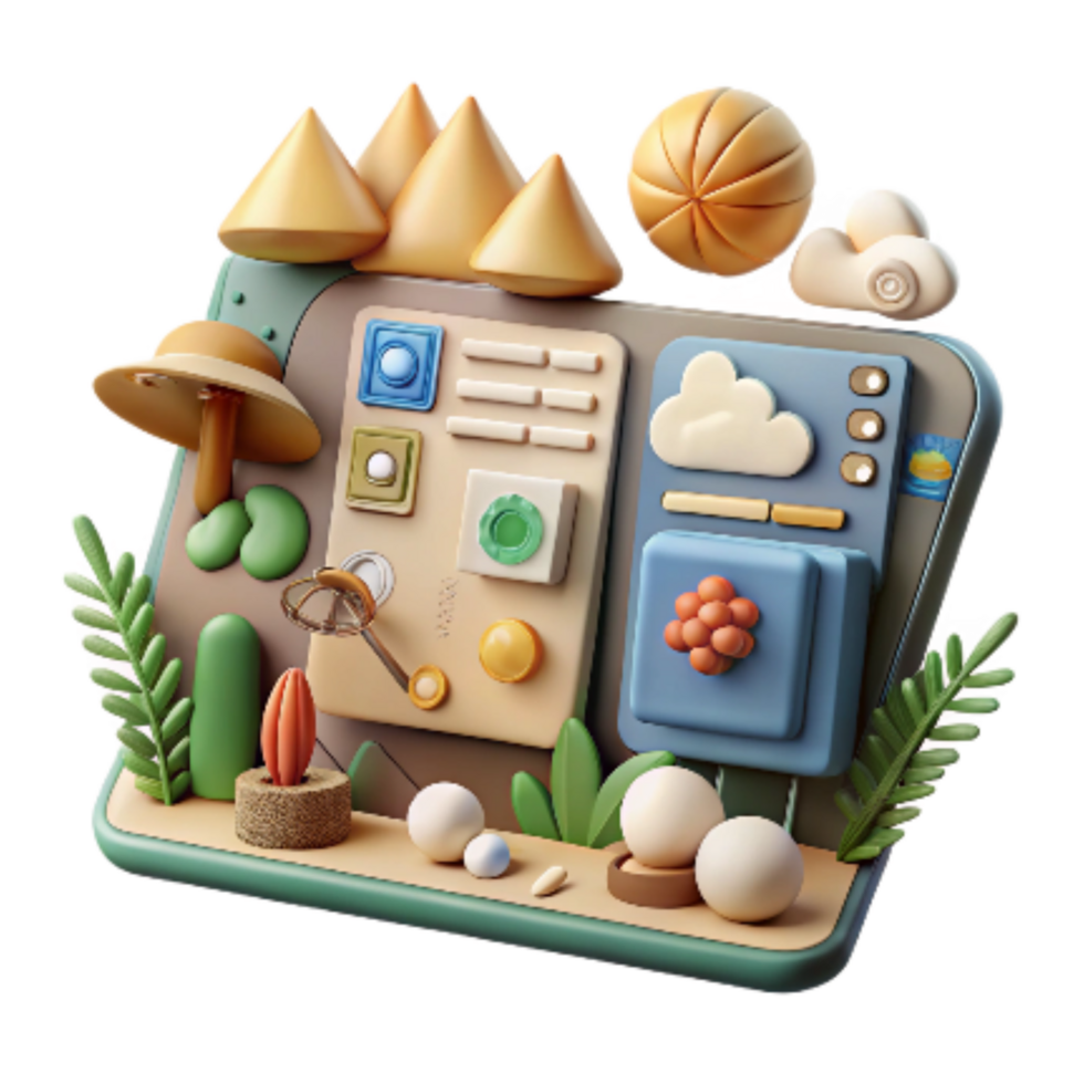 elegant minimalist Computer Interface for Wildlife Monitoring System Clean Design Isolated high quality png