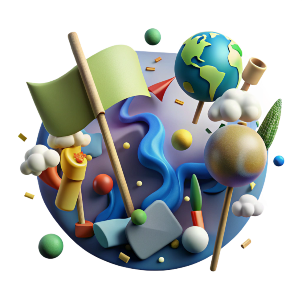 serene artistic Climate Change Protest March Cutout Element png