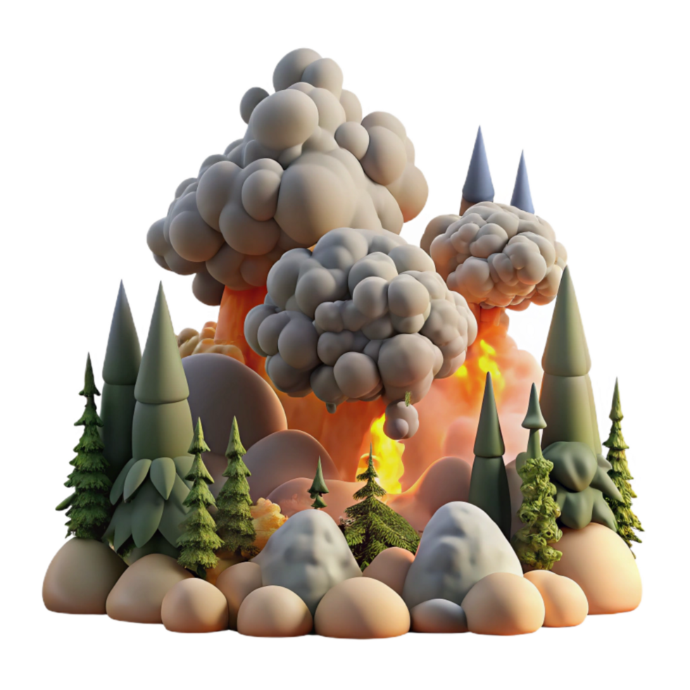 impressive vintage Forest Fire Smoke Billowing Transparent Cutout png