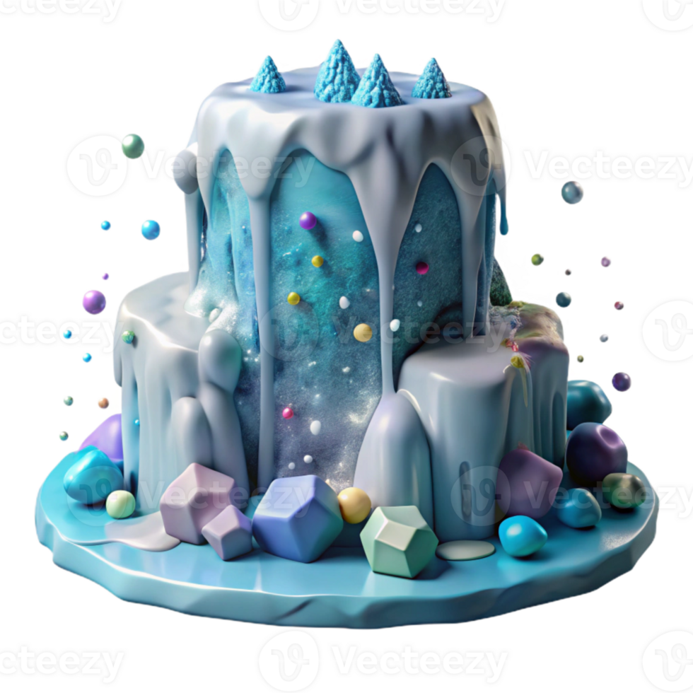 impressive minimalist Frozen Waterfall Isolated on Transparent Background png