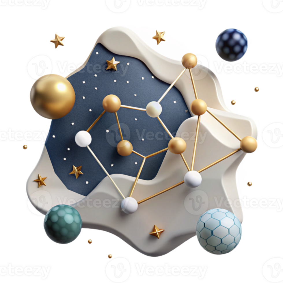 stunning contemporary Constellation Diagram Cutout with Connecting Lines high quality png