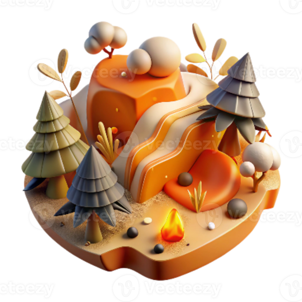 impressive vintage Deforestation Impact Forest Fire Cutout Orange Hue detailed png