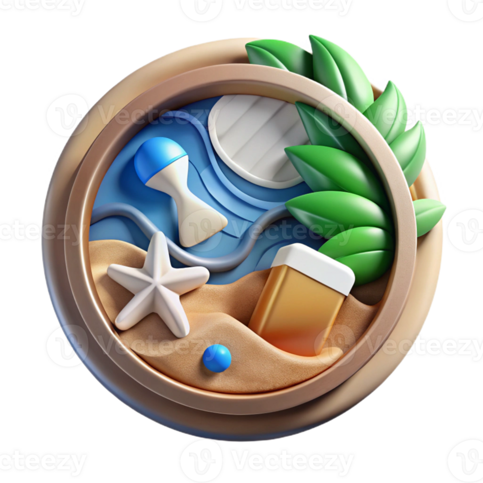 serene abstract Clean Beach Initiative Logo Cutout Coastal Conservation Isolated detailed png