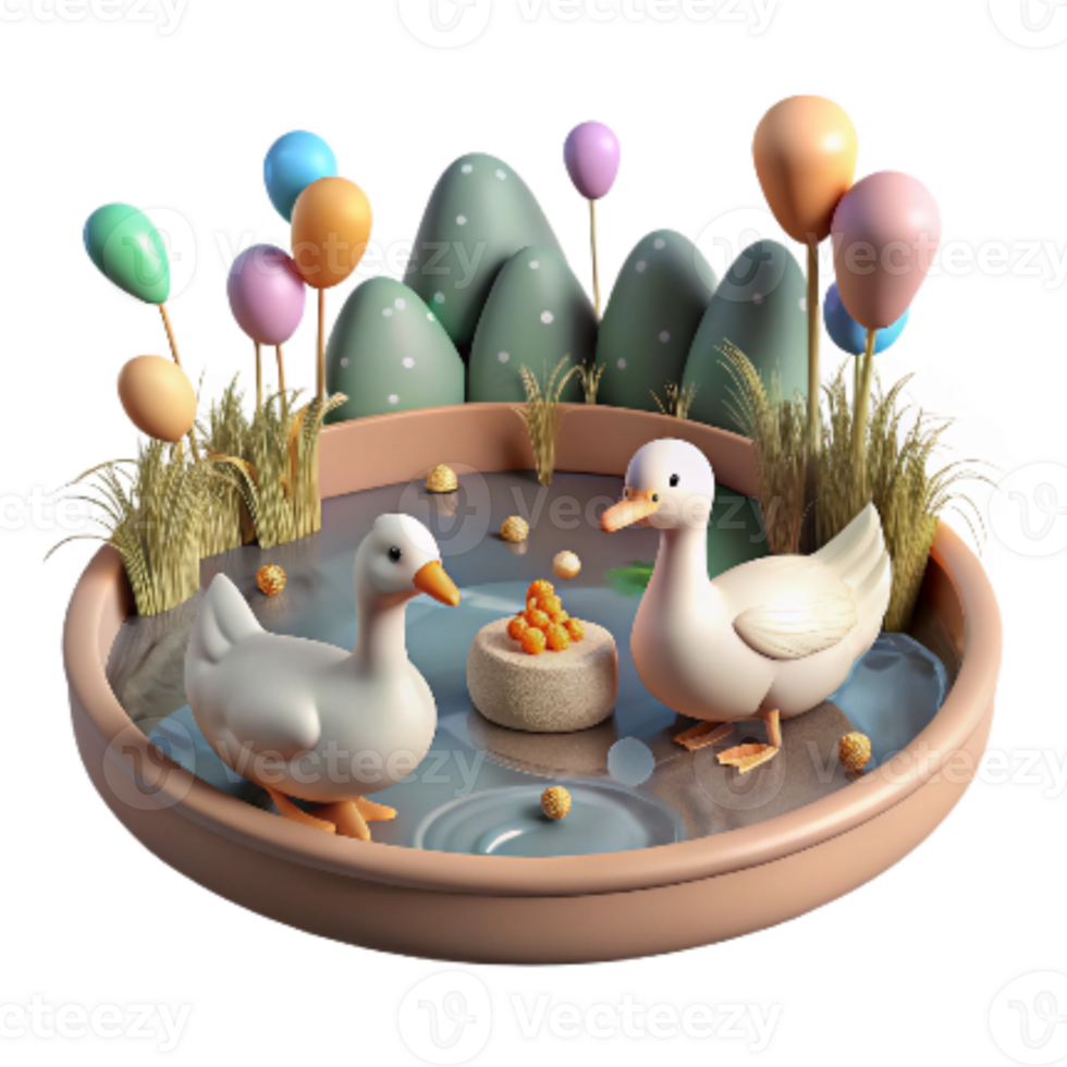 beautiful traditional Farm Ponds and Aquatic Habitat Cutout Ducks in Pond png
