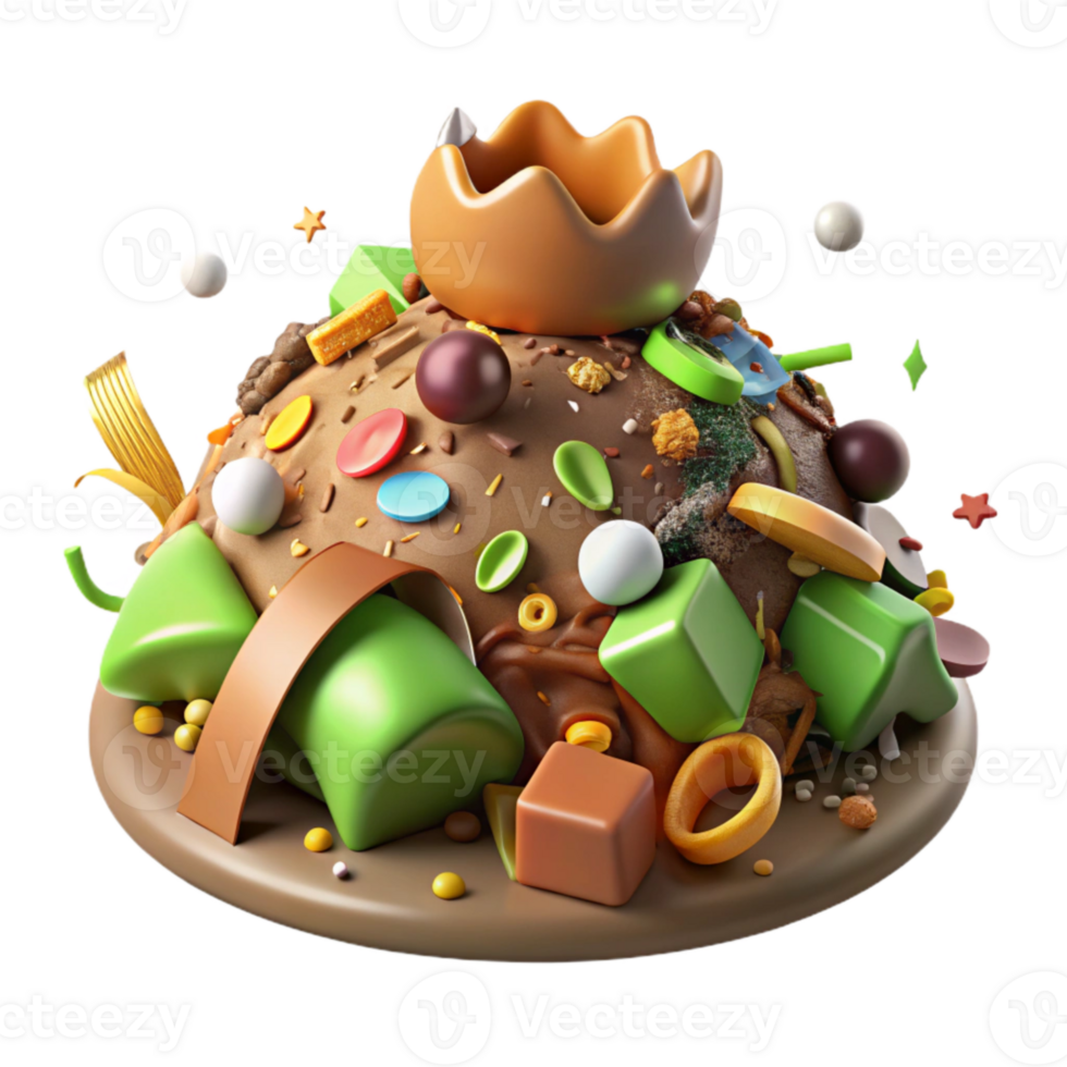 stunning artistic Compost Pile with Kitchen Scraps Isolated Element detailed png