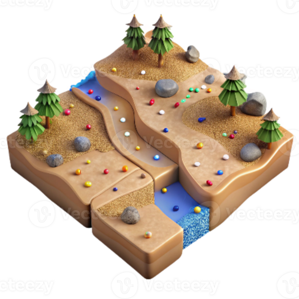 impressive contemporary Deforestation Impact Dry Riverbed Isolated High Angle View exclusive png