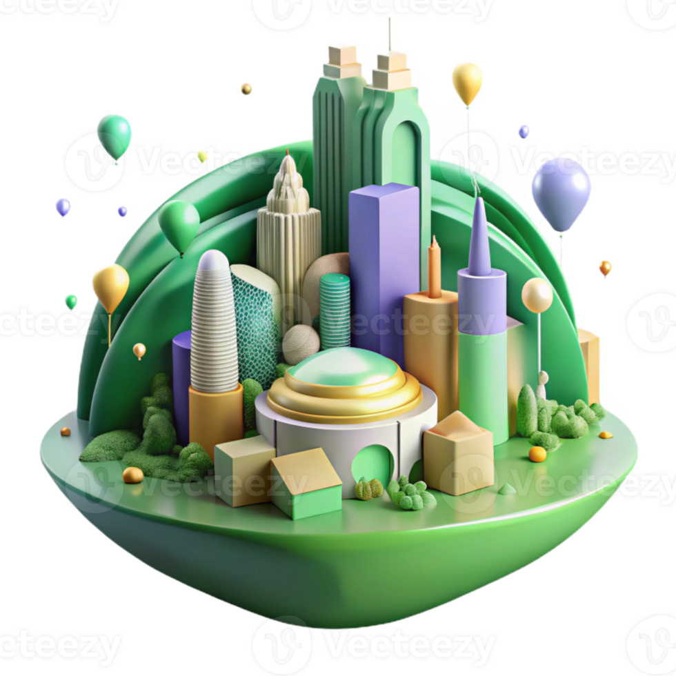 impressive traditional Cityscape with Green Spaces Transparent authentic png