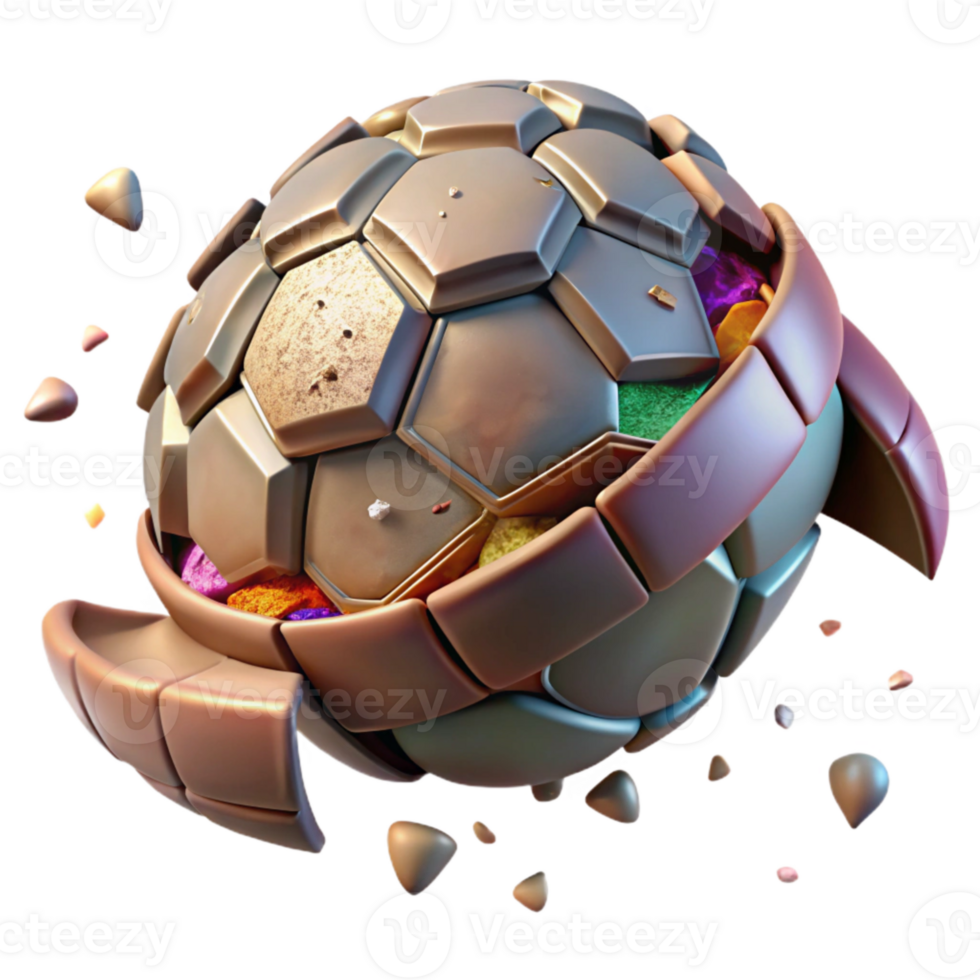 beautiful abstract Broken Turtle Shell Isolated with Damaged Sections detailed png