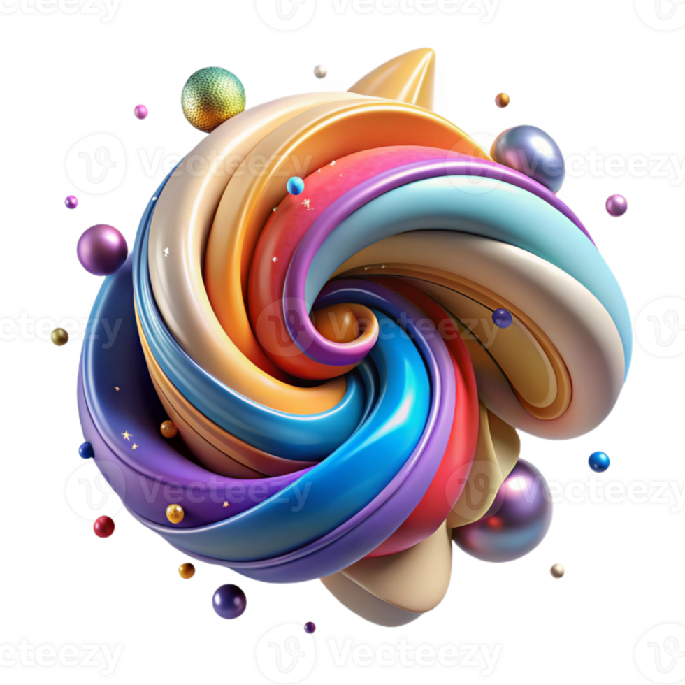 elegant artistic Abstract Graffiti Swirl Design Transparent Background premium png