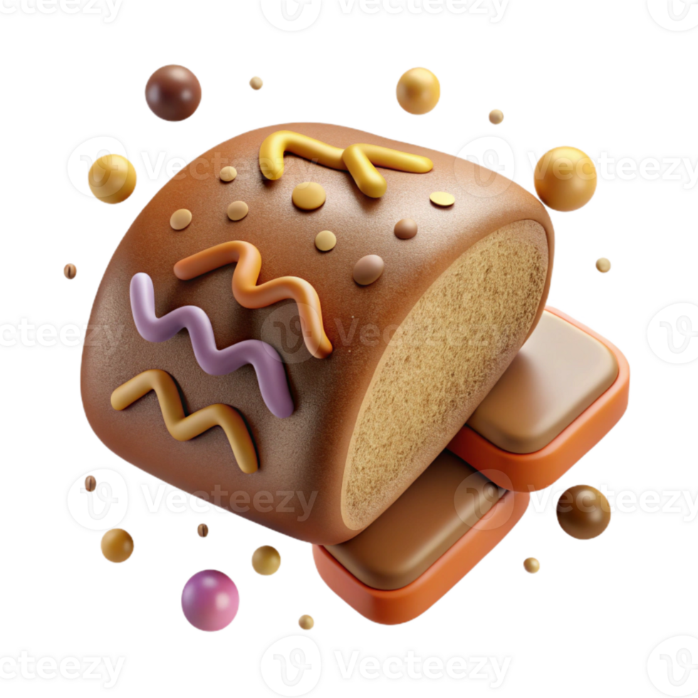 impressive contemporary Brown Bread Cutout with Crust Detail high resolution png
