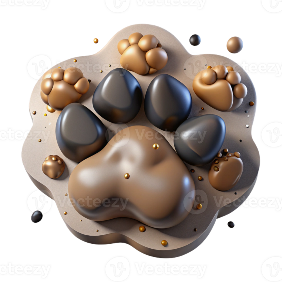 vibrant rustic Bear Paw Prints in Mud Close Up Transparent Background detailed png