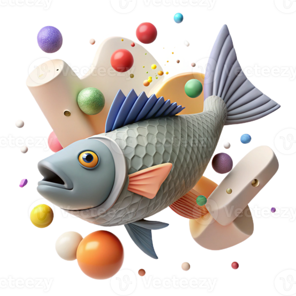 magnificent artistic Fish School Fleeing Cutout White Background detailed png