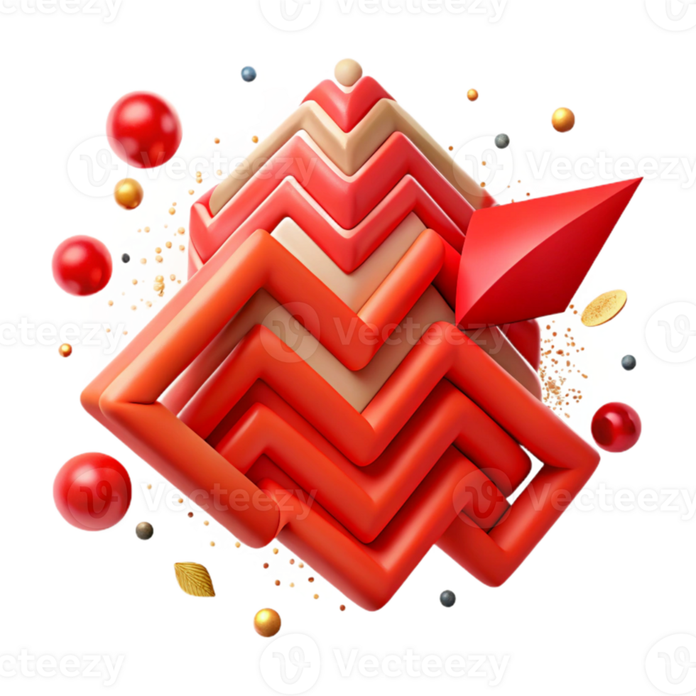 wonderful minimalist Dynamic Red Chevron Design Cutout exclusive png