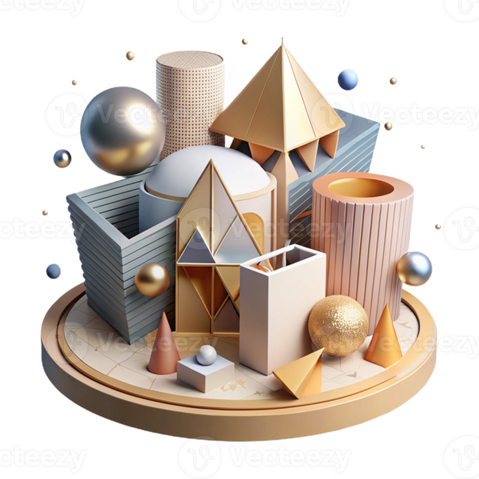 magnificent traditional Abstract Architectural Design with Geometric Shapes Transparent Background professional png