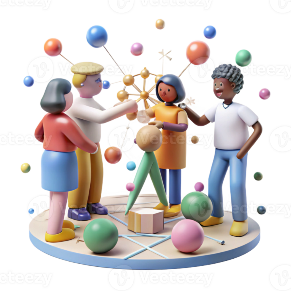 elegant artistic Community Members Connecting and Building Relationships Isolated original png