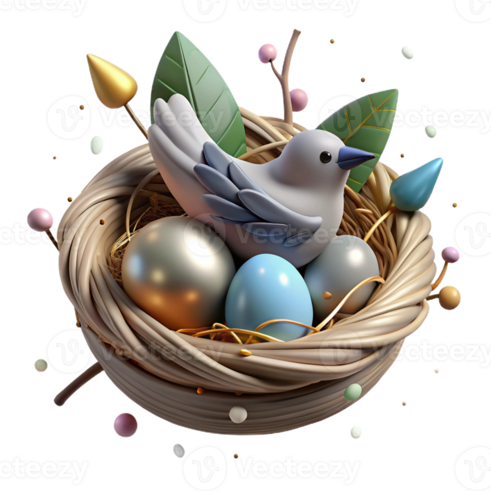 magnificent creative Bird Migration Nest Building Isolated Twig Detail Transparent Background detailed png