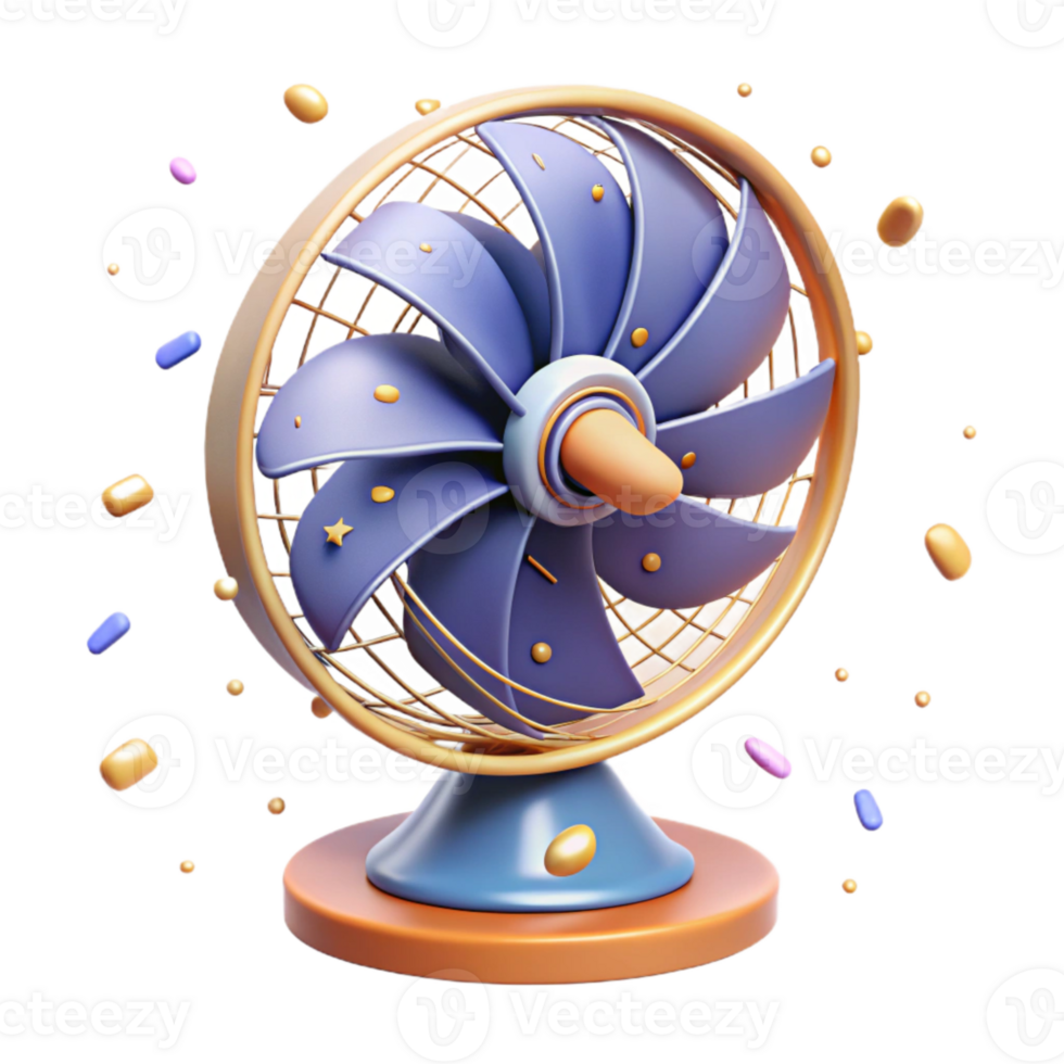 stunning vintage Classic Desk Fan Isolated with Oscillating Blades high resolution png