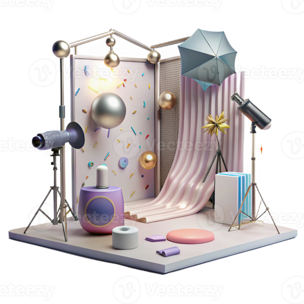 vibrant creative Artificial Light Studio Setup Isolated original png