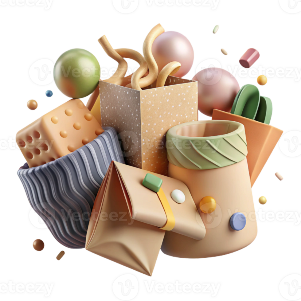 wonderful abstract Biodegradable Packaging for Food Cutout Transparent Background original png