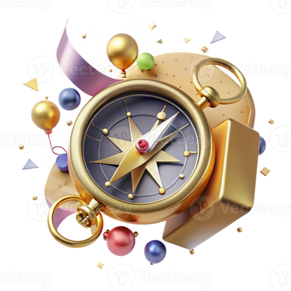 serene abstract Antique Compass Brass Finish Transparent exclusive png