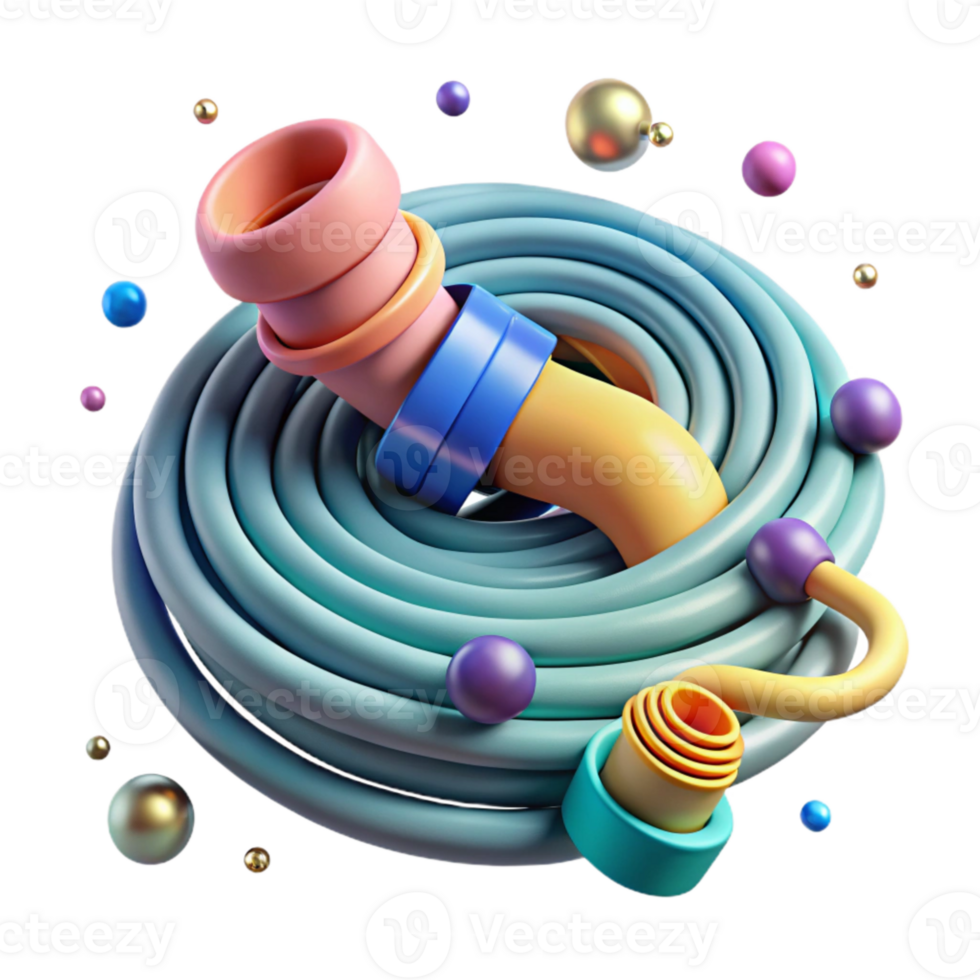 serene modern Garden Hose Coiled Up Cutout Transparent Background high quality png