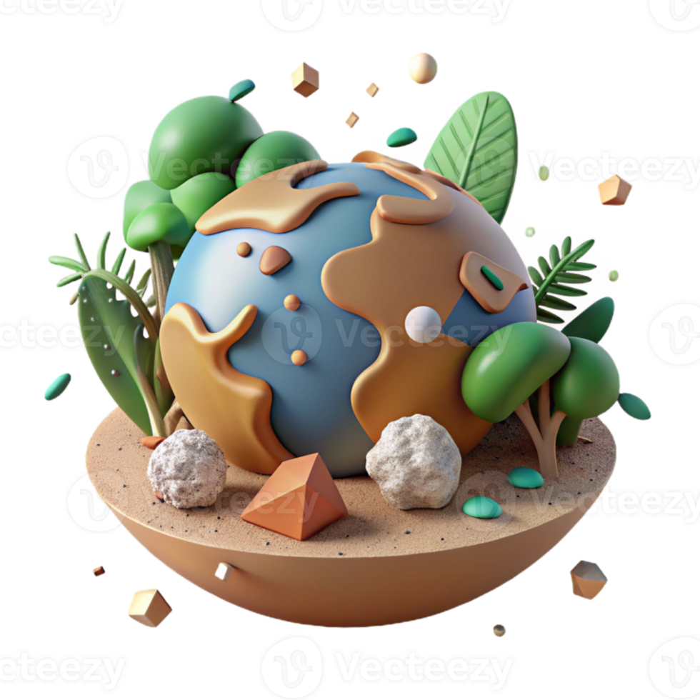 vibrant creative Deforestation Impact Dry Earth Isolated Cutout detailed png