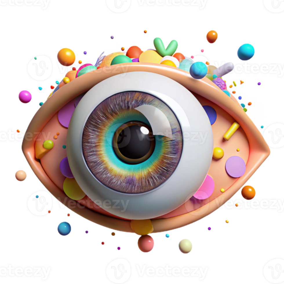 elegant rustic Eye with Colorful Iris Isolated high quality png