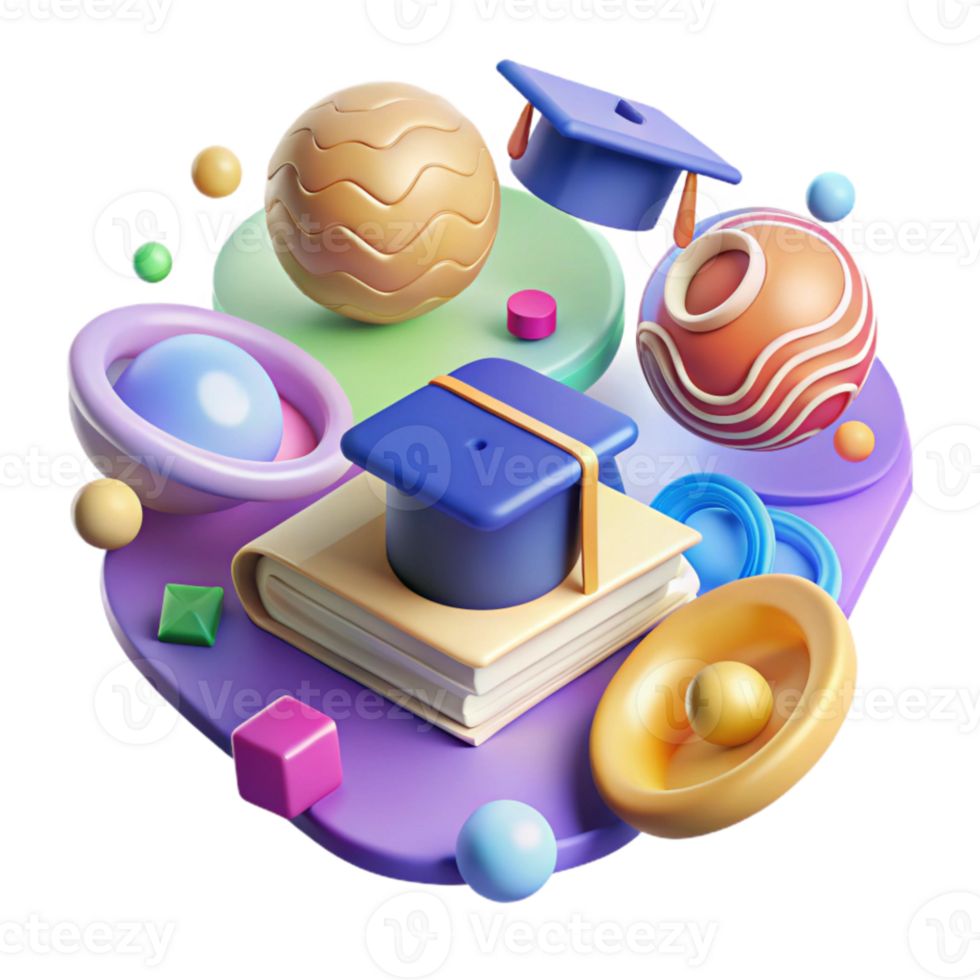 serene vintage E Learning Platform Icons Set Colorful Isolated high quality png