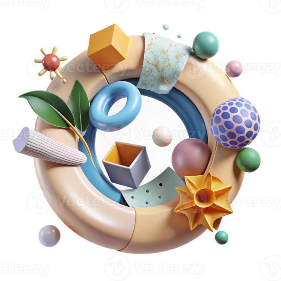 dramatic abstract Circular Economy Business Model Diagram Transparent Background premium png