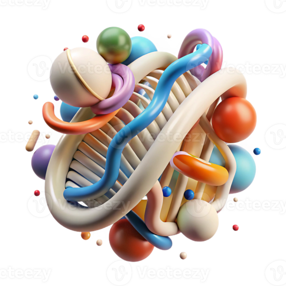 magnificent minimalist Genetic Diversity Diagram Cutout Colorful Strands high quality png
