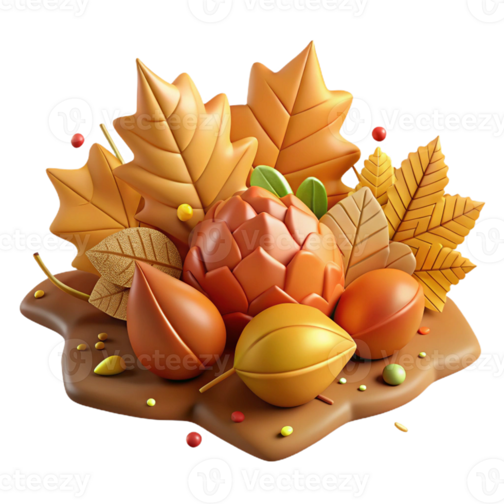 vibrant rustic Autumn Leaves Pile Warm Colors Isolated Element high quality png