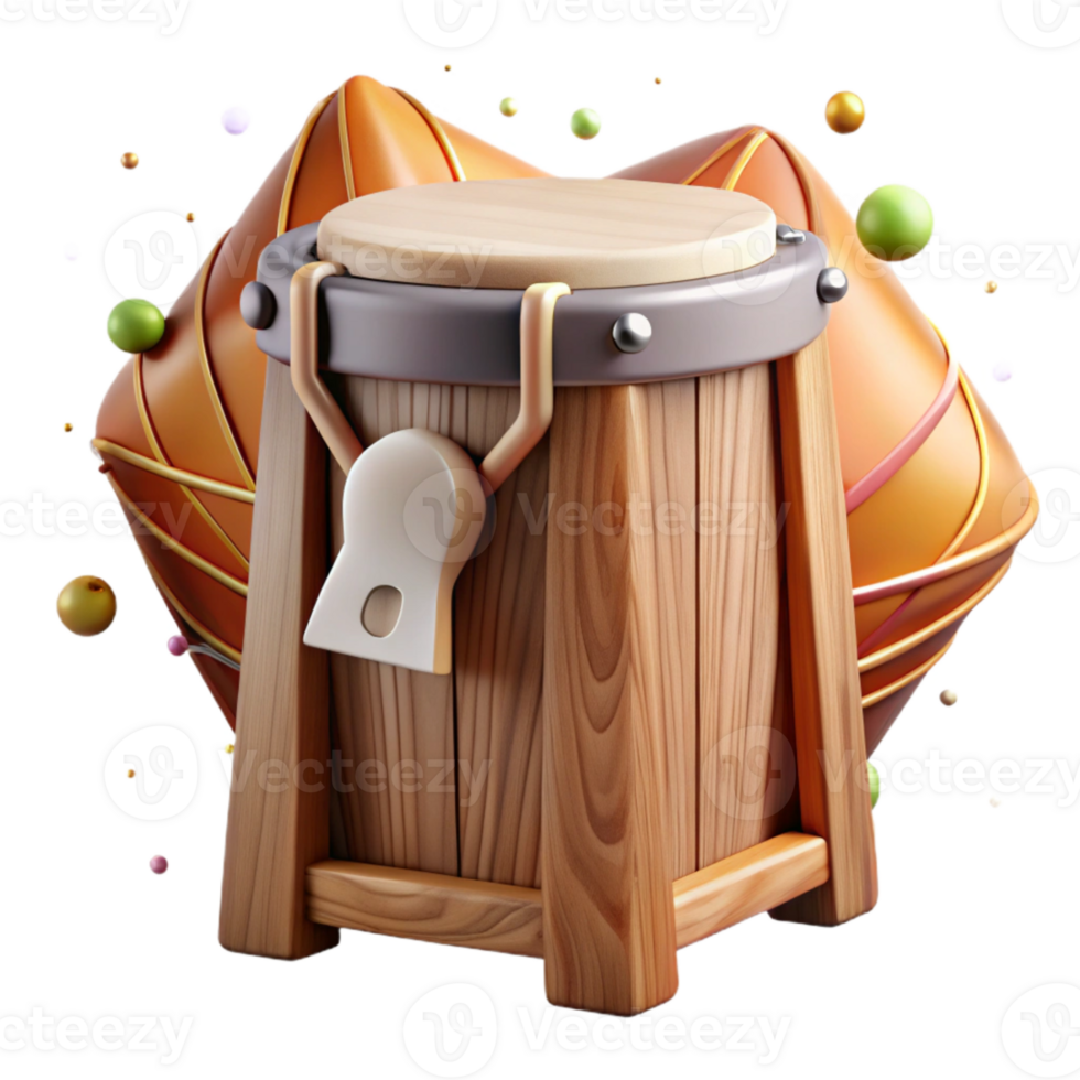 extraordinary abstract Cajon Peruvian Box Drum Wooden Texture Rhythmic Beats Transparent Element high resolution png