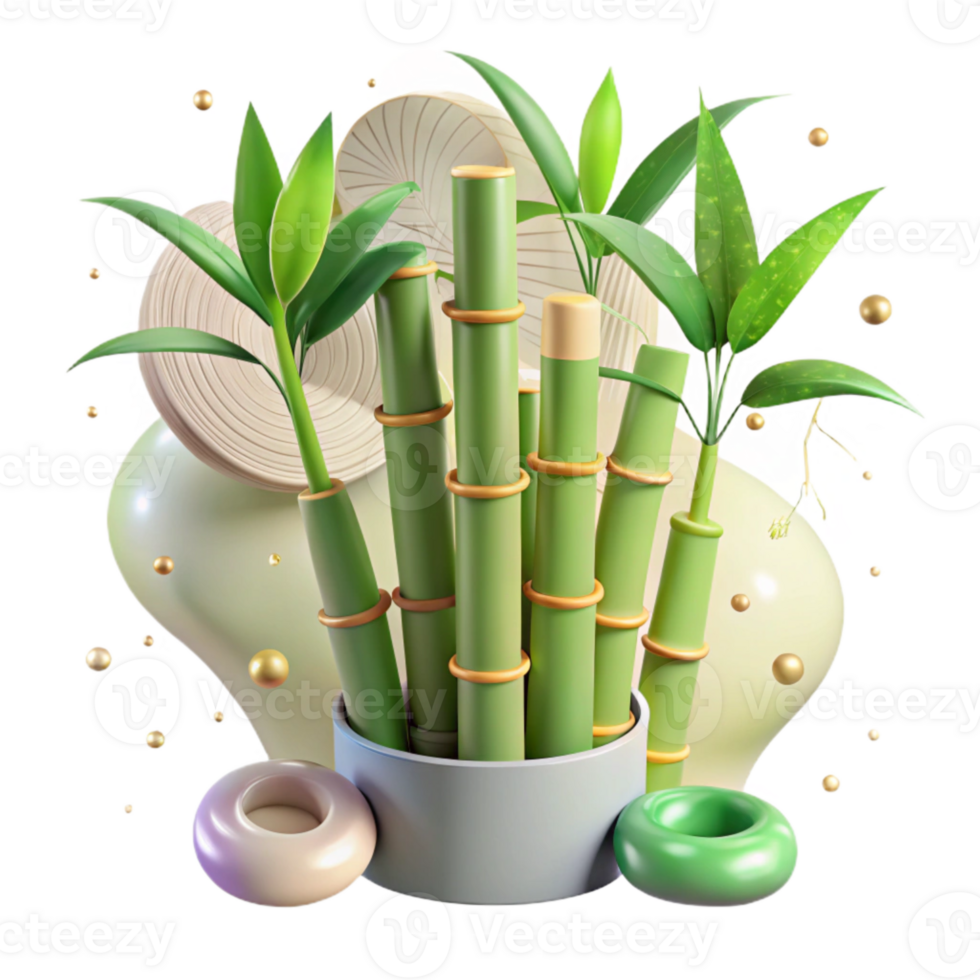 beautiful vintage Bamboo Plant Lush Green Foliage Transparent Background authentic png
