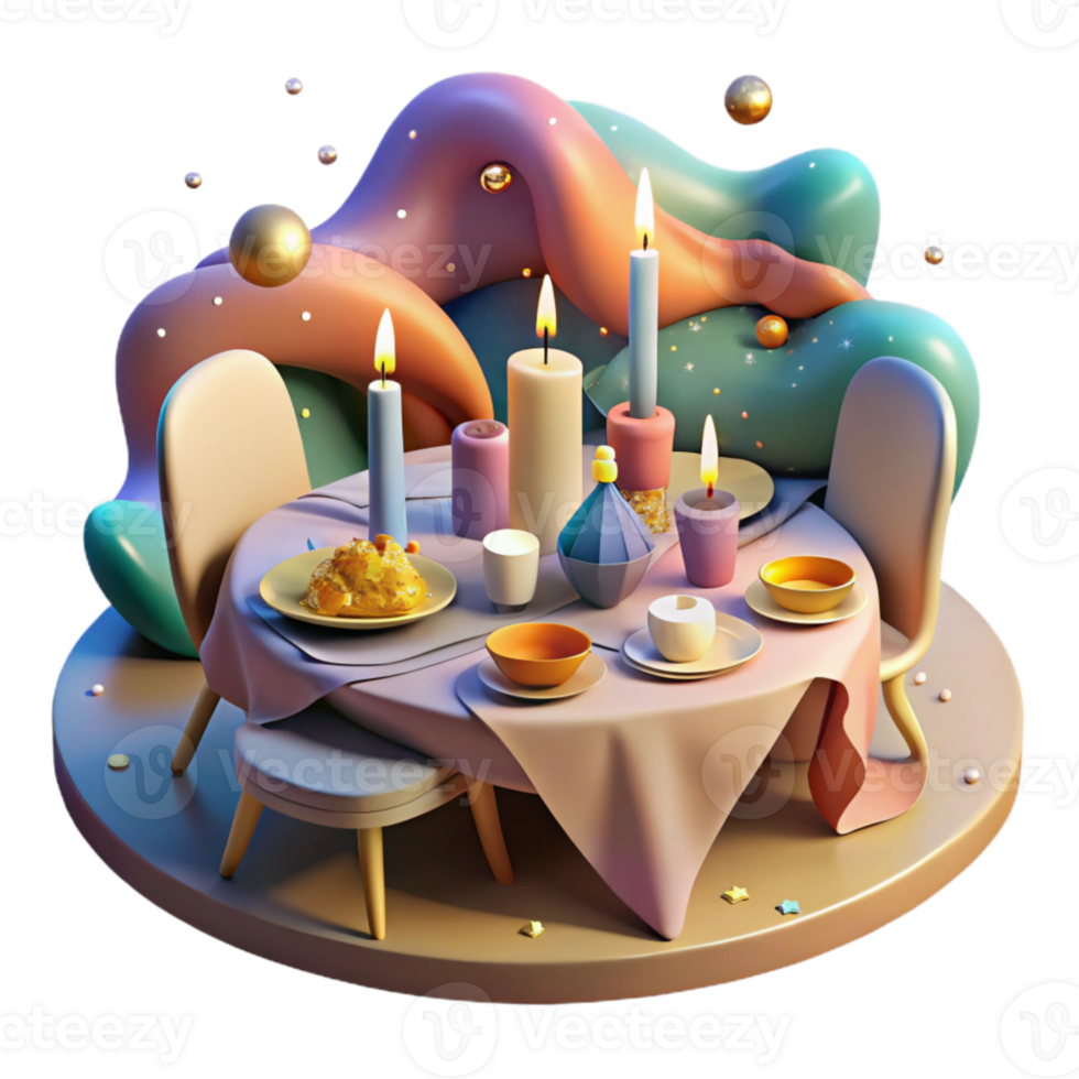 magnificent modern Candlelight Dinner Cutout on Transparent Background genuine png