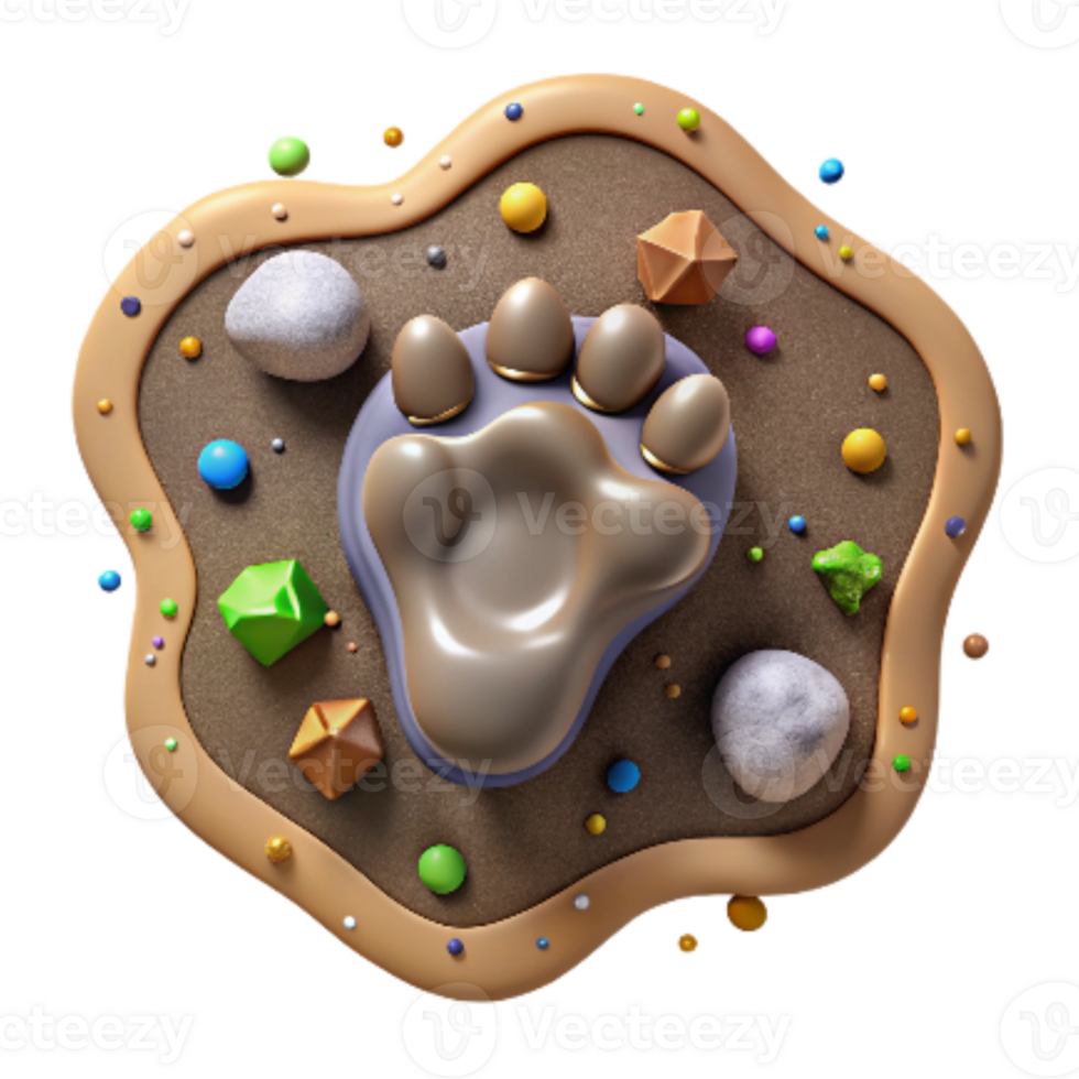 elegant creative Amphibian Footprint Cutout Isolated Mud Texture genuine png