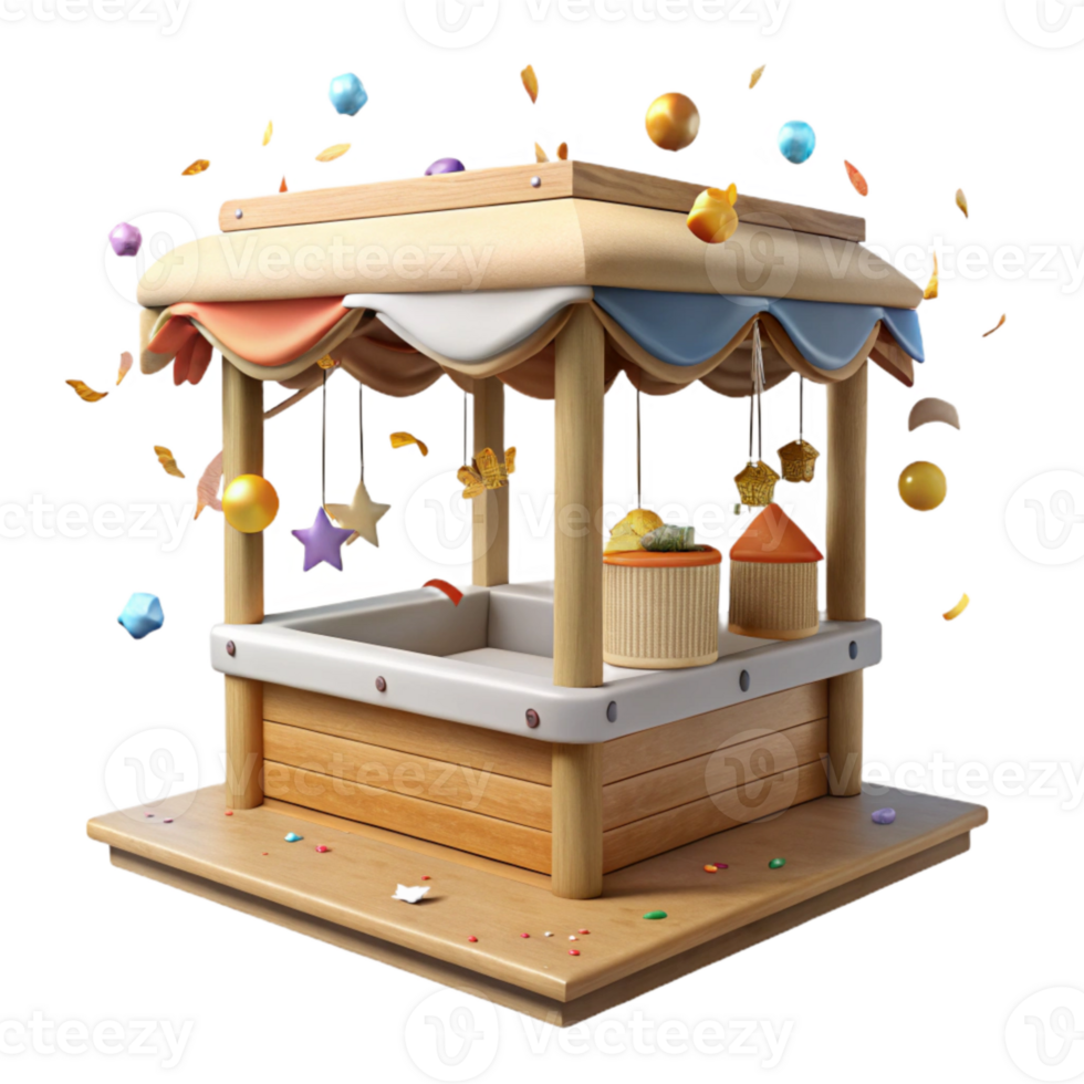 stunning contemporary Empty Fish Market Stall Isolated White Background authentic png