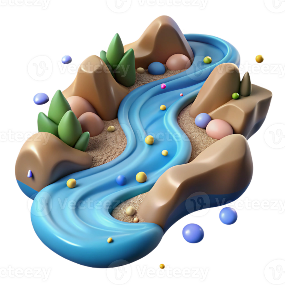 beautiful abstract Clean River Flowing Water Cutout high resolution png