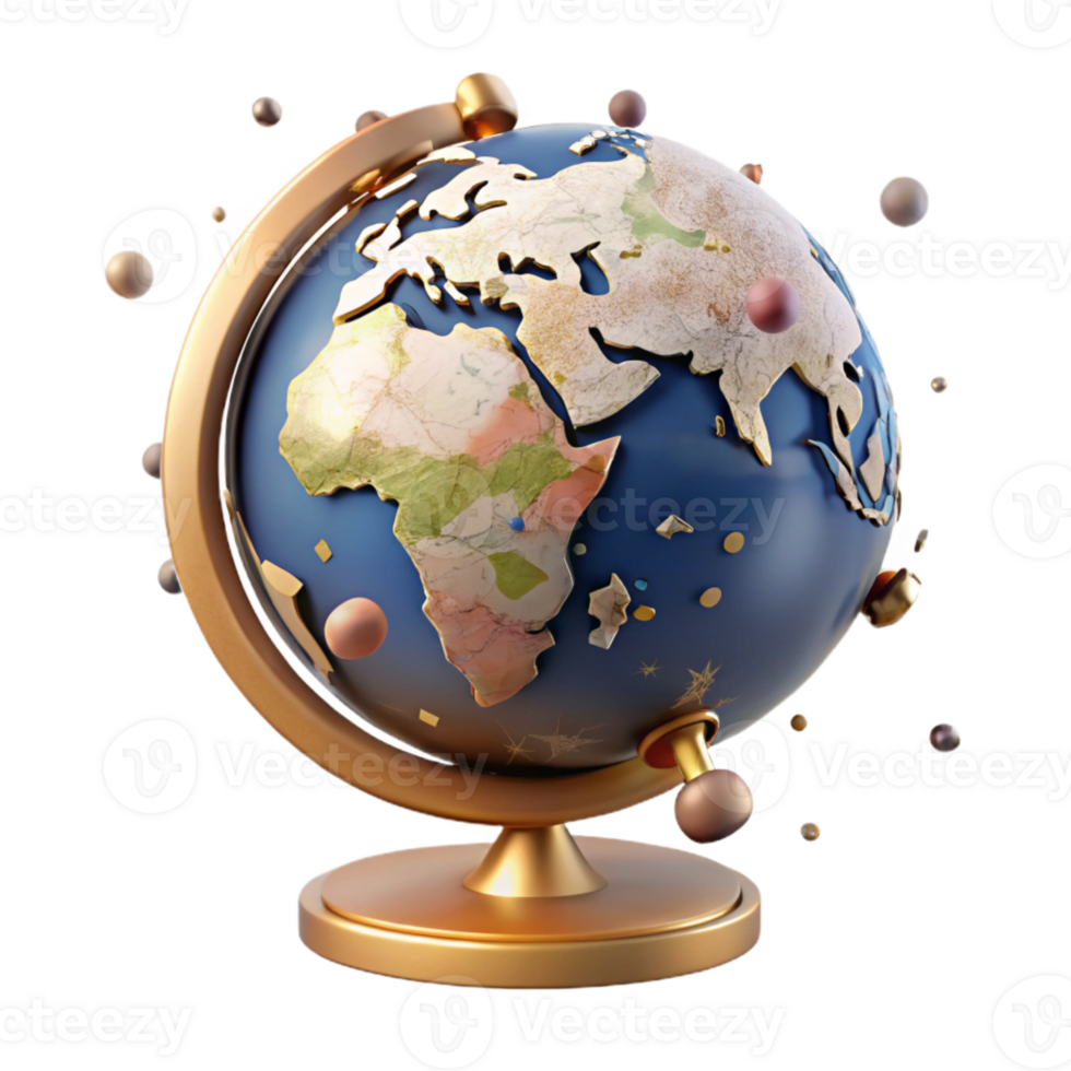 beautiful abstract Globe with Clouds Soft Lighting Isolated professional png
