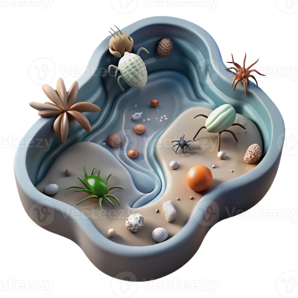magnificent artistic Contaminated Water with Dead Insects Top View Cutout premium png