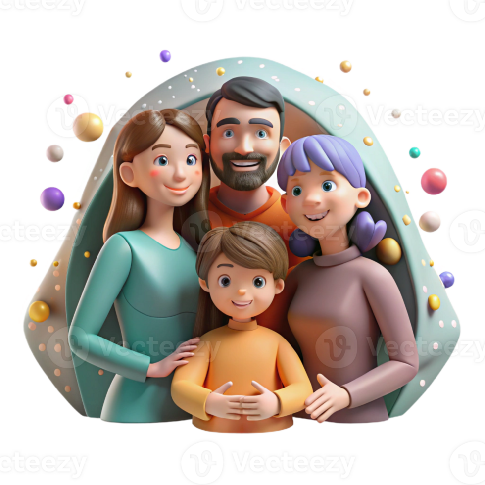 extraordinary abstract Family Sheltering Together Protective Gesture Isolated exclusive png