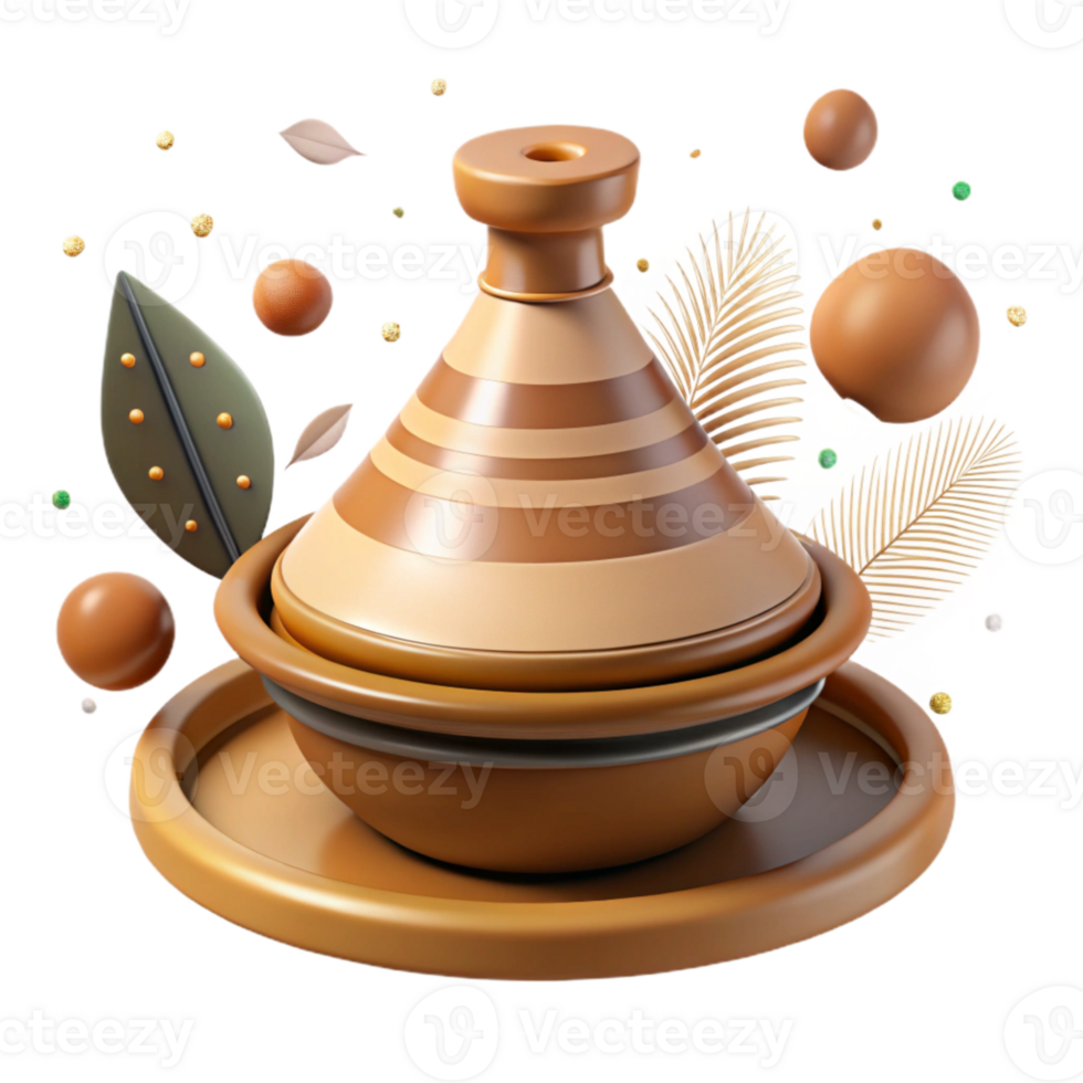 wonderful abstract Authentic Moroccan Tajine Earthenware Pot Cutout Isolated authentic png