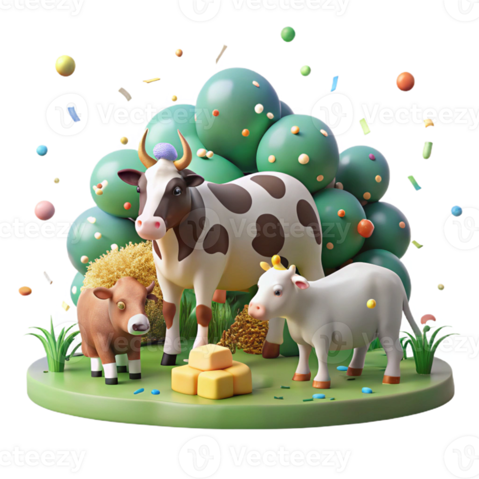 wonderful abstract Farm Animals Grazing in Pasture Cutout Transparent Background high quality png